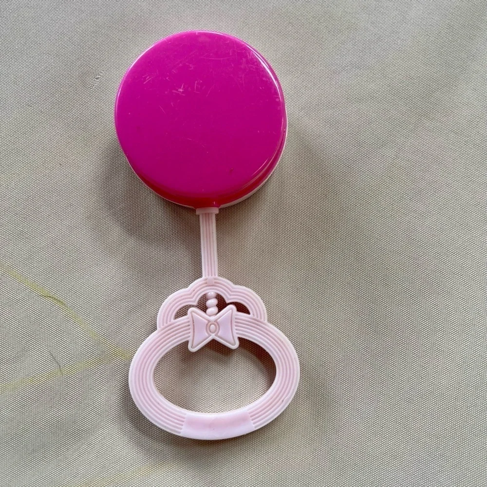 Disney Minnie Mouse Pink and Yellow Baby Rattle - Vintage Design
